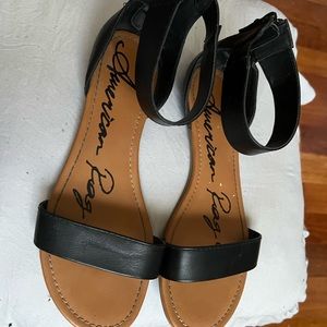 Black zip up sandals
